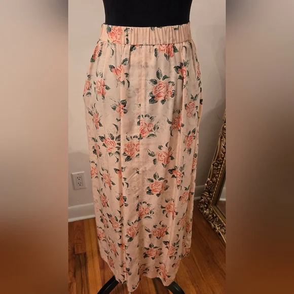 Susan Bristol Vintage Floral Pink 2 PC Top Skirt Set 80s 90s Sz 6/8 Cottagecore - Picture 5 of 11